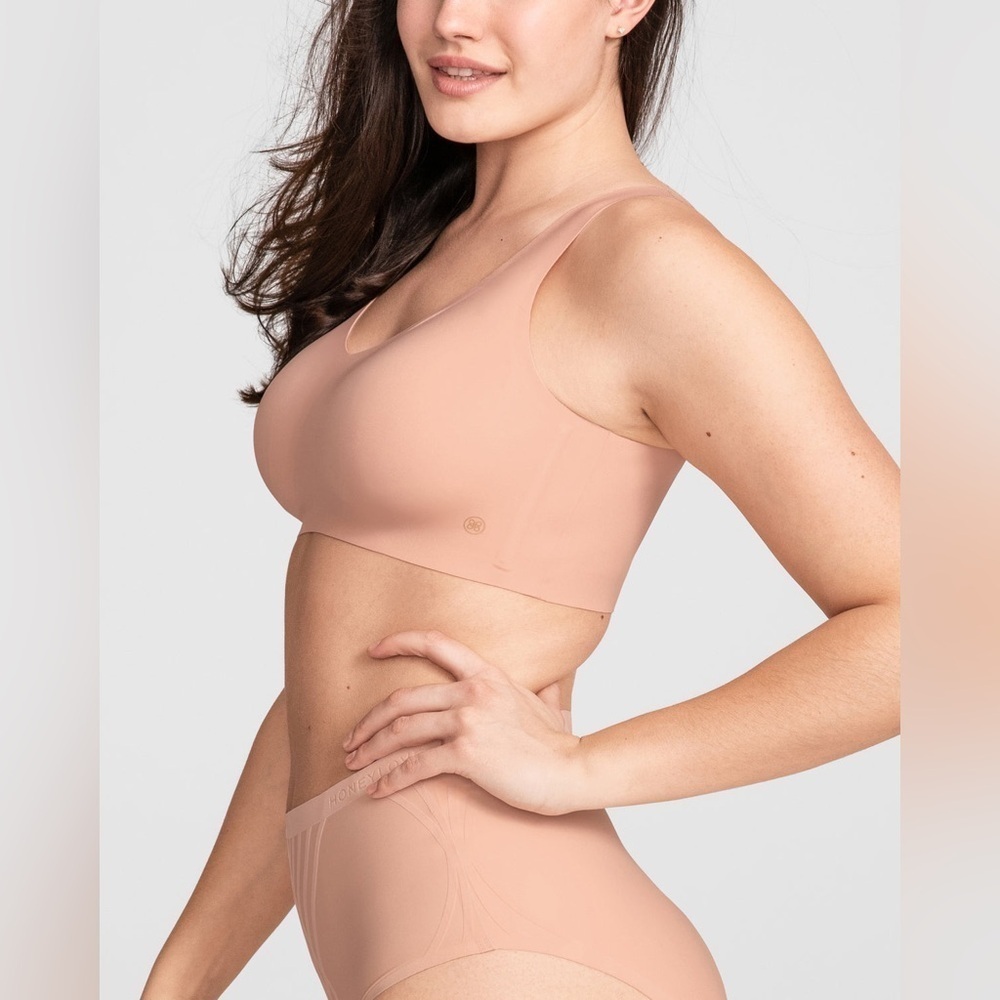 Honeylove V Neck Bra Rose Pink Size 1X 40C 40D Wireless EUC (Pads Missing) - Picture 2 of 8